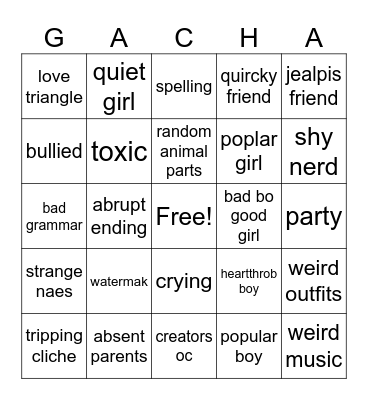 Gacha Bingo Card