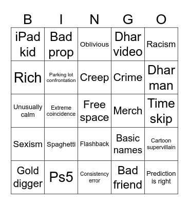 Dhar Man Bingo Card