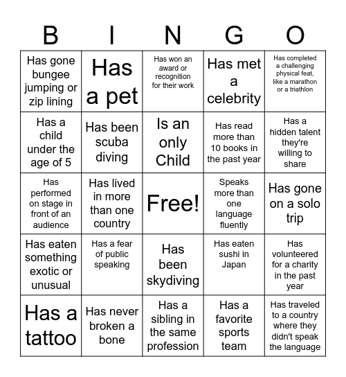 Bruin Bingo Card