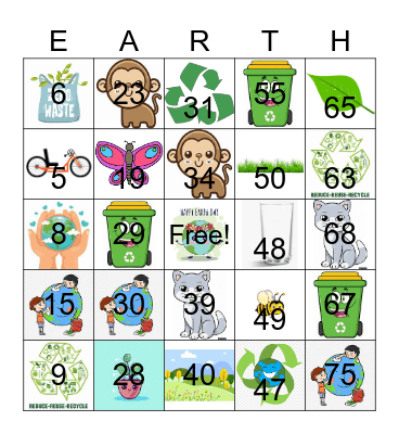 Earth Day Bingo Card