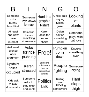 Holiday Bingo Card