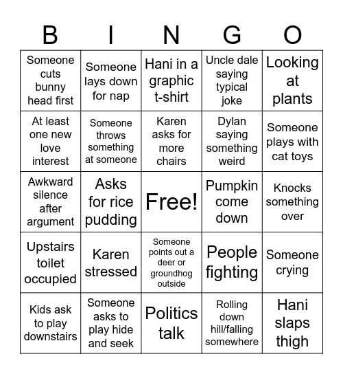 Holiday Bingo Card