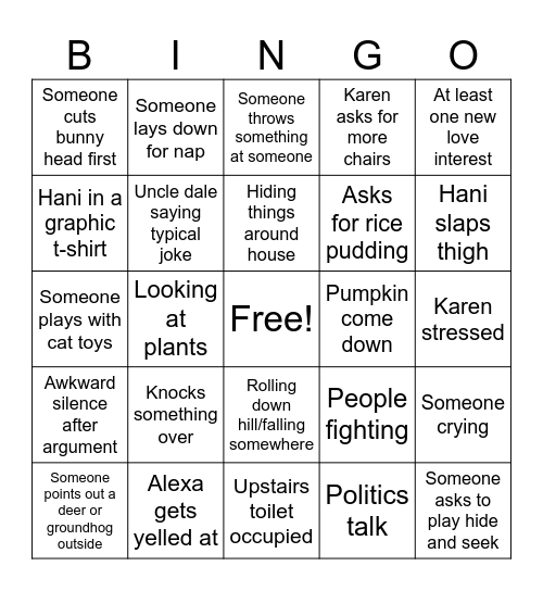Holiday Bingo Card
