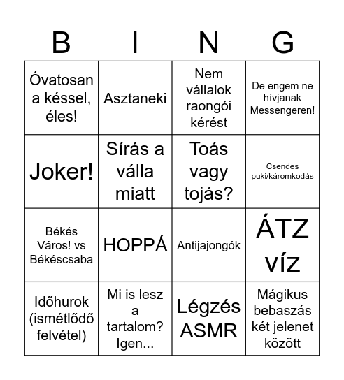 Videoinfo-1 Bingo Card