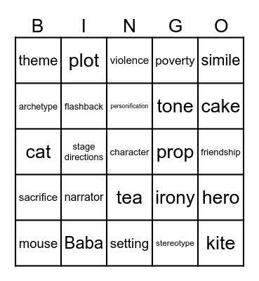 Battle of the Books Bingo Card