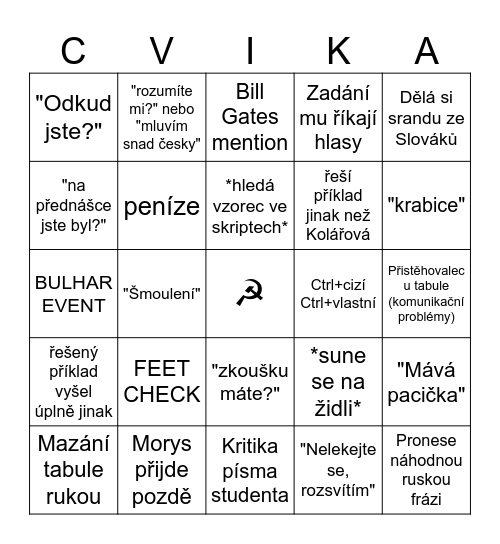 MA2 Svoboda Bingo Card