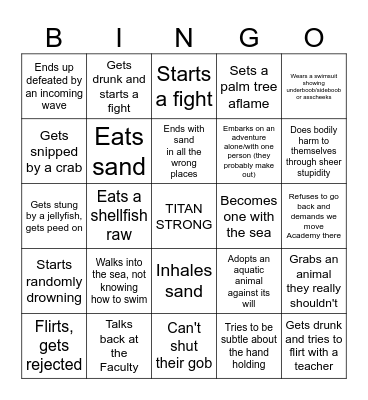 Students at sea bingo Card