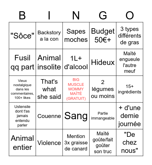 Maïté Bingo Card