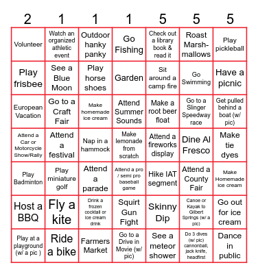 Summeriest Summer! Bingo Card