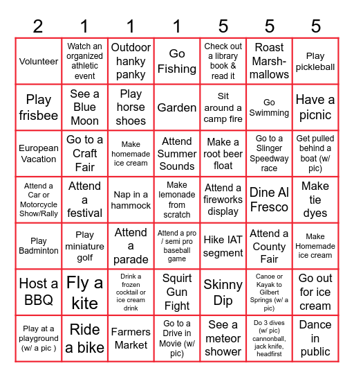 Summeriest Summer! Bingo Card
