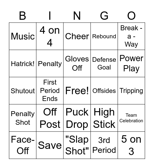 HOCKEY Bingo Card
