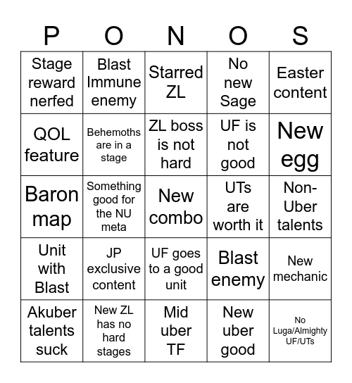 14.4 Copium Bingo Card