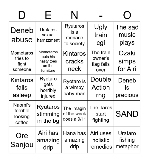 Kamen Rider Den-O Bingo Card