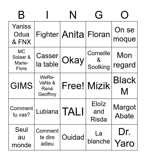 Manie Musicale Bingo! Bingo Card