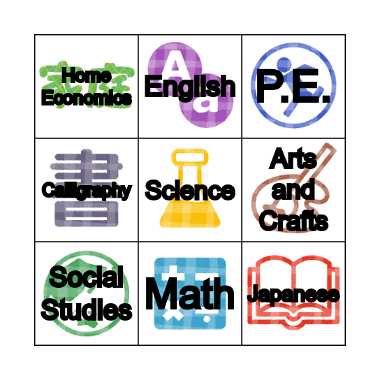 What subject do you like? Bingo Card
