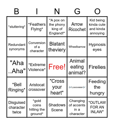 IT'S ROBIN HOOD! Bingo Card