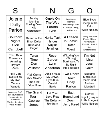 COUNTRY  - VOL. 1 Bingo Card