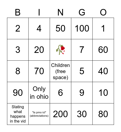 YT shorts comments Bingo Card
