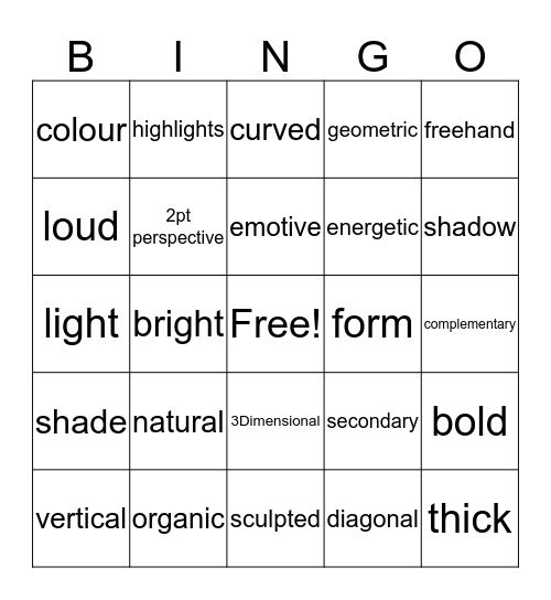 DESIGN ELEMENTS  Bingo Card