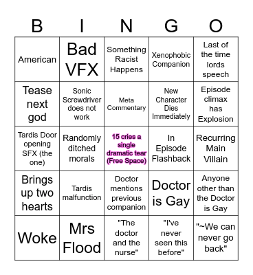DOCTOR WHO r2D2 BINGO!!! Bingo Card