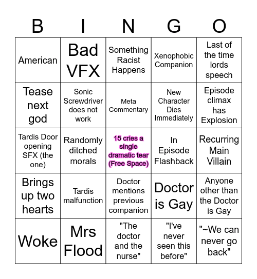 DOCTOR WHO r2D2 BINGO!!! Bingo Card