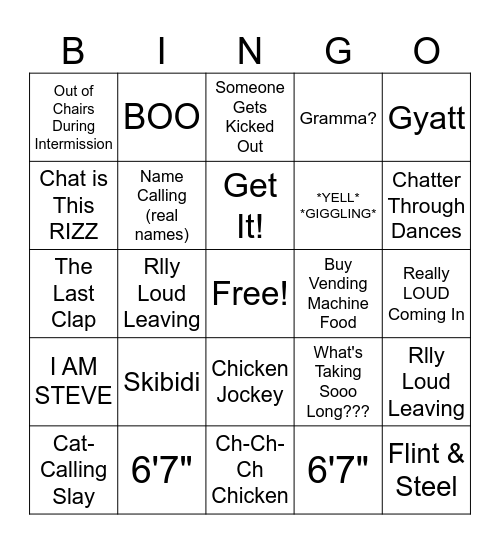 6TH GRADE Bingo Card
