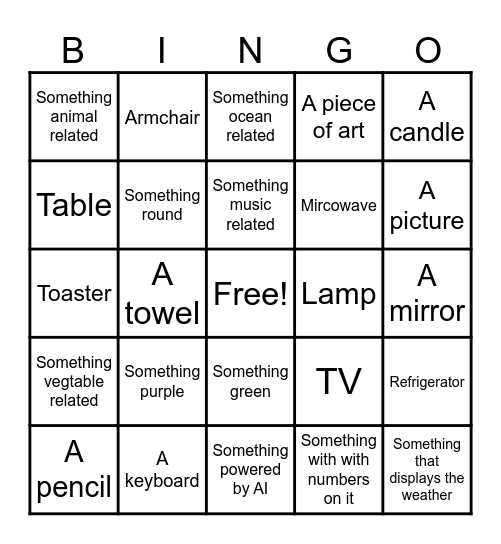 GS Game Visonary Bingo Card
