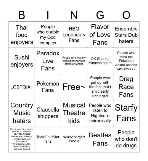Jordyn's Updated Green Flag Bingo Card