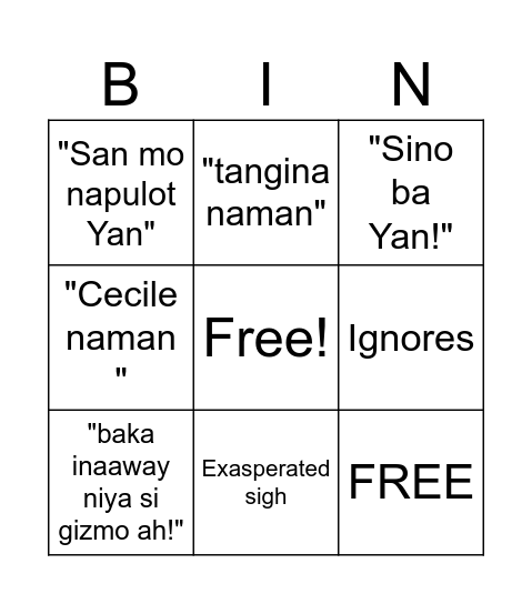 Itay Bingo Card Bingo Card