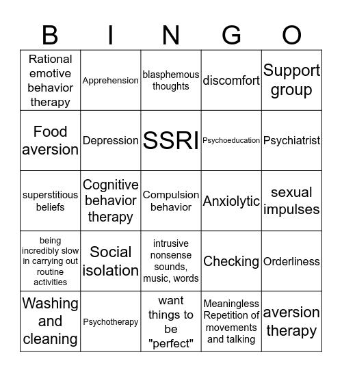 OCD  Bingo Card