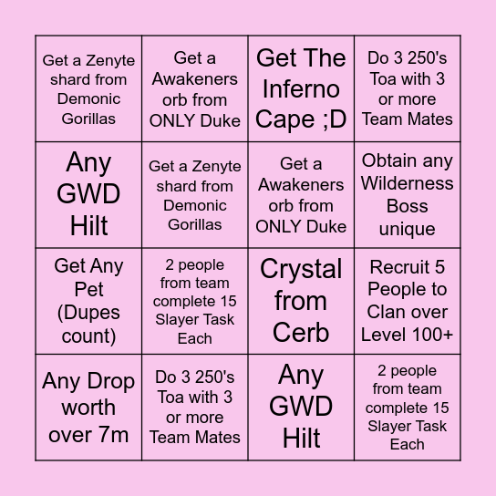 THE UNFORGED BINGO Card