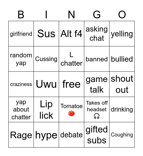 joe bart bingo Card