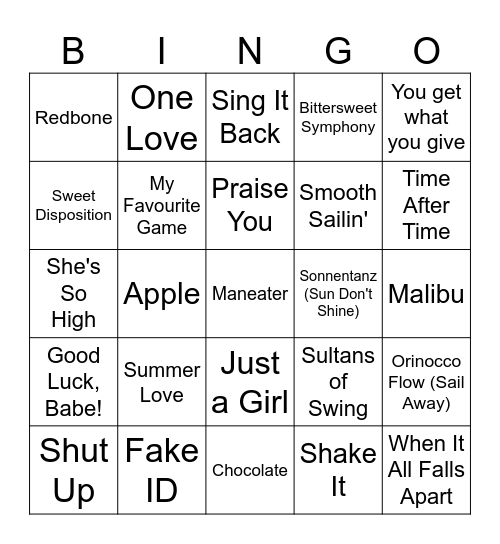APRIL - Random Bangers Bingo Card