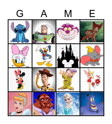 Disney Bingo Card