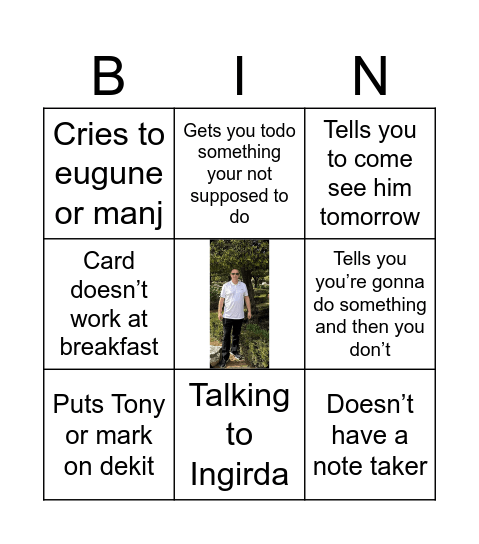 ANDY BEHAN Bingo Card