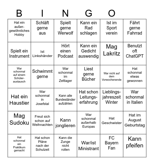 KWO25 Bingo Card