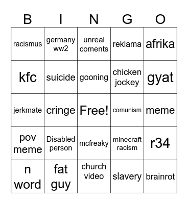 instagram reels bingo Card