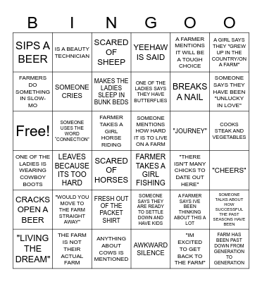 FARMER WANTS A WIFE Bingo Card