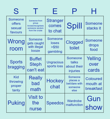 Boat Bingo Card