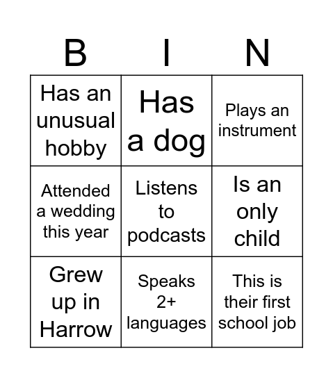 UIntitled Bingo Card