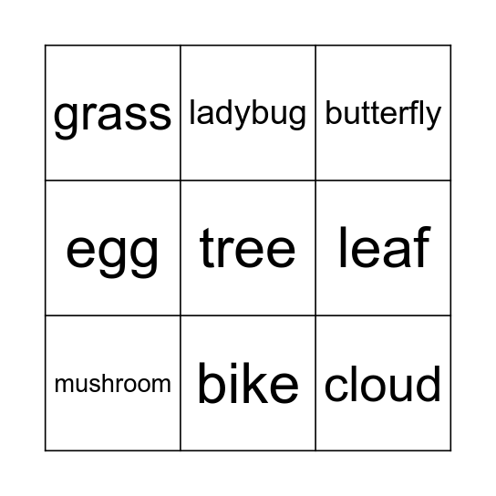 spring bingo Card