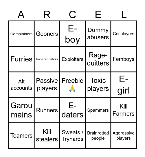 TSB PLAYERS (5X5) Bingo Card