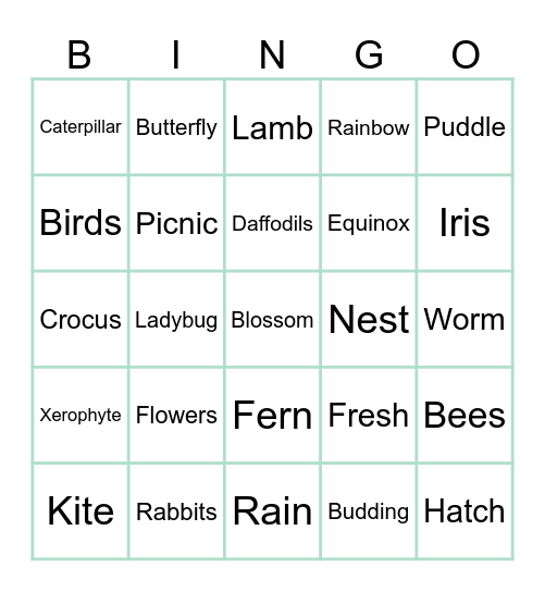 HRSD Spring Bingo! Bingo Card