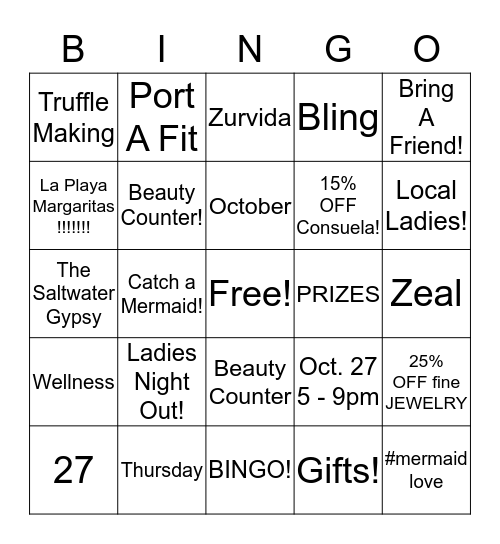 SIRENA BINGO Card