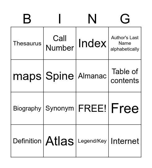 Reference Source Bingo! Bingo Card