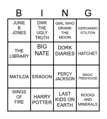 BOOK BINGO Card