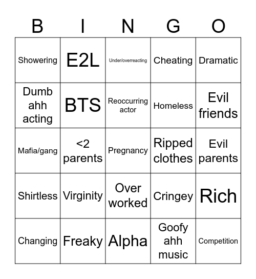 REELSHORT BINGO Card
