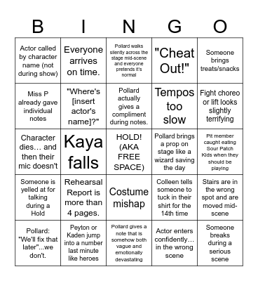TECH WEEK BINGO Card