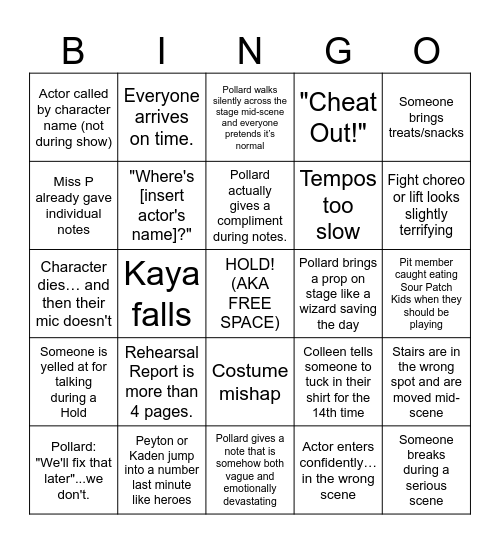TECH WEEK BINGO Card