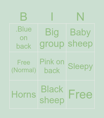 Sheep bingo!🐑🐏 Bingo Card
